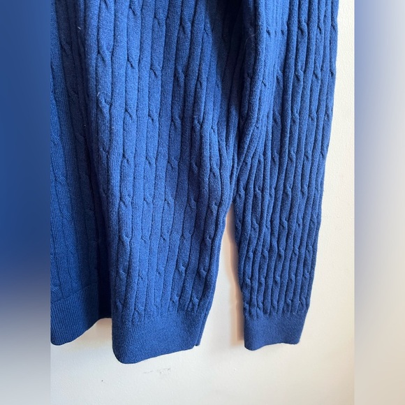 Massimo Dutti Cotton-wool Cobalt Blue Cable Knit Sweater - Picture 6 of 7